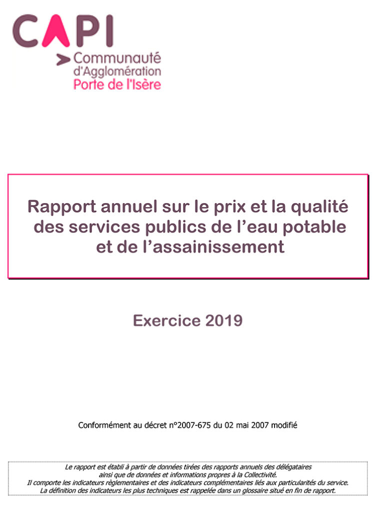 Rapport Eau et assainissement CAPI 2019